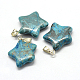 Star Dyed Natural Gemstone Pendants G-Q367-10-2