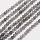 Facetas hebras de perlas redondas labradorita natural X-G-I156-03-4mm-1