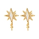 Фурнитура для серег-гвоздиков из латунных ракушек с микропаве из кубического циркония KK-D363-06G-1