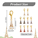 Marcadores de punto de bloqueo con colgante de torre Eiffel de esmalte de aleación 3d HJEW-PH01866-2