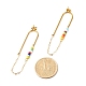 Chain Tassel with Glass Seed Beads Dangle Stud Earrings for Girl Women EJEW-TA00014-4