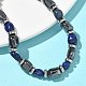 Браслеты из плетеных бусин из натурального лазурита и немагнитного синтетического гематита для мужчин и женщин BJEW-Z148-08P-05-4