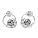 Boucles d'oreilles en perles de coquille EJEW-Z024-09B-P-1
