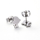 Серьги-гвоздики в форме щенка из нержавеющей стали 304 EJEW-H368-28P-2