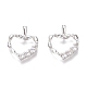 Brass Micro Pave Clear Cubic Zirconia Charms ZIRC-O035-28-2