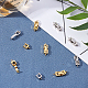 Superfindings 12 set argento dorato ottone piegato su estremità del cavo terminatori punte a crimpare con fermagli per artigli di aragosta per creazione di gioielli 24x7x4mm KK-FH0001-11-RS-4