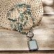 Прямоугольные и плоские круглые ожерелья из натурального амазонита в стиле бохо со стеклянными подвесками FS-WGEA5B3-03-2