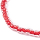Bracciale elasticizzato con perline di cristallo trasparente per ragazze adolescenti BJEW-JB07107-5