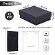 Pandahall 12 Uds. Cajas de juego de joyas de papel de cartón relleno de algodón kraft CBOX-TA0001-05-2