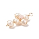 Ciondoli in quarzo rosa naturale e perle bianche d'acqua dolce PALLOY-JF01660-04-2