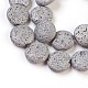 Electroplated Natural Lava Rock Bead Strands G-E497-A-01-1