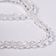 Half-Handmade Transparent Glass Beads Strands GB4mmC01-3