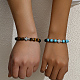 2 pièces 2 styles ensemble de bracelets extensibles en perles de pierres précieuses naturelles et synthétiques mélangées DH0675-4