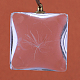 Pendentif carrés en verre d'alliage GLAA-Q048-25mm-01AB-2
