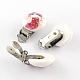 Christmas Boots Pattern Printed Wooden Baby Pacifier Holder Clip with Iron Clasp WOOD-R251-01D-2