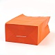 純色クラフト紙袋  ギフトバッグ  ショッピングバッグ  紙ひもハンドル付き  長方形  レッドオレンジ  21x15x8cm AJEW-G020-B-08-3