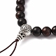 Creazione di braccialetti elasticizzati con perline di legno gioielli buddisti BJEW-JB05786-03-2