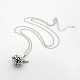 1Strand Trendy Women's Long Rolo Chain Brass Ball Pendant Necklaces X-NJEW-L084-11-1