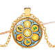 7 Halskette mit Chakra-Glasanhänger CHAK-PW0001-019C-1