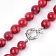 Sea Bamboo Coral(Imitation Coral) Beaded Necklaces NJEW-S414-37-2