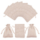 ポリコットン（ポリエステルコットン）パッキングポーチ巾着袋  印刷された花で  小麦  14x10cm X-ABAG-T004-10x14-01-1