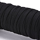 平らな弾性ゴムバンド  ウェビング衣類縫製アクセサリー  ブラック  6x0.5mm  約50m /ロール EC-WH0013-03B-2