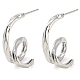 Brass Spiral Stud Earrings EJEW-K264-09P-1