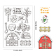 CRASPIRE Farm Clear Rubber Stamps Christmas Snowman Signpost Haystack Tractor Tree Fence Birdie Word Transparent Vintage Postmark Silicone Seals Stamp Journaling Card Making DIY Scrapbooking DIY-WH0448-0114-2