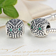 925 Thai Sterling Silver Cubic Zirconia Owl Head European Beads STER-FF0002-010-3
