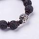Natural Lava Rock Beads Stretch Bracelets BJEW-G567-26-3