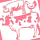 Benecreat Huhn Schwein Kuh gestapelte Malschablonen DIY-WH0391-0221-3