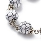 Bracelet de perles rondes en acrylique sur le thème du ballon de sport BJEW-JB08660-04-4