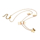Brass Pendant Necklaces & Paperclip Chain Necklaces Sets NJEW-JN03027-6