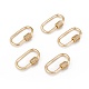 Brass Micro Pave Clear Cubic Zirconia Screw Carabiner Lock Charms ZIRC-T010-10-2