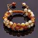 Scintillante braccialetto di perline intrecciate di vetro tondo BJEW-SW00082-13-8
