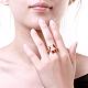 Gorgeous Brass Cubic Zirconia Rectangle Finger Rings for Women RJEW-BB04149-B-7RG-5
