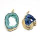 Plated Natural Druzy Agate Big Pendants G-R435-32-2