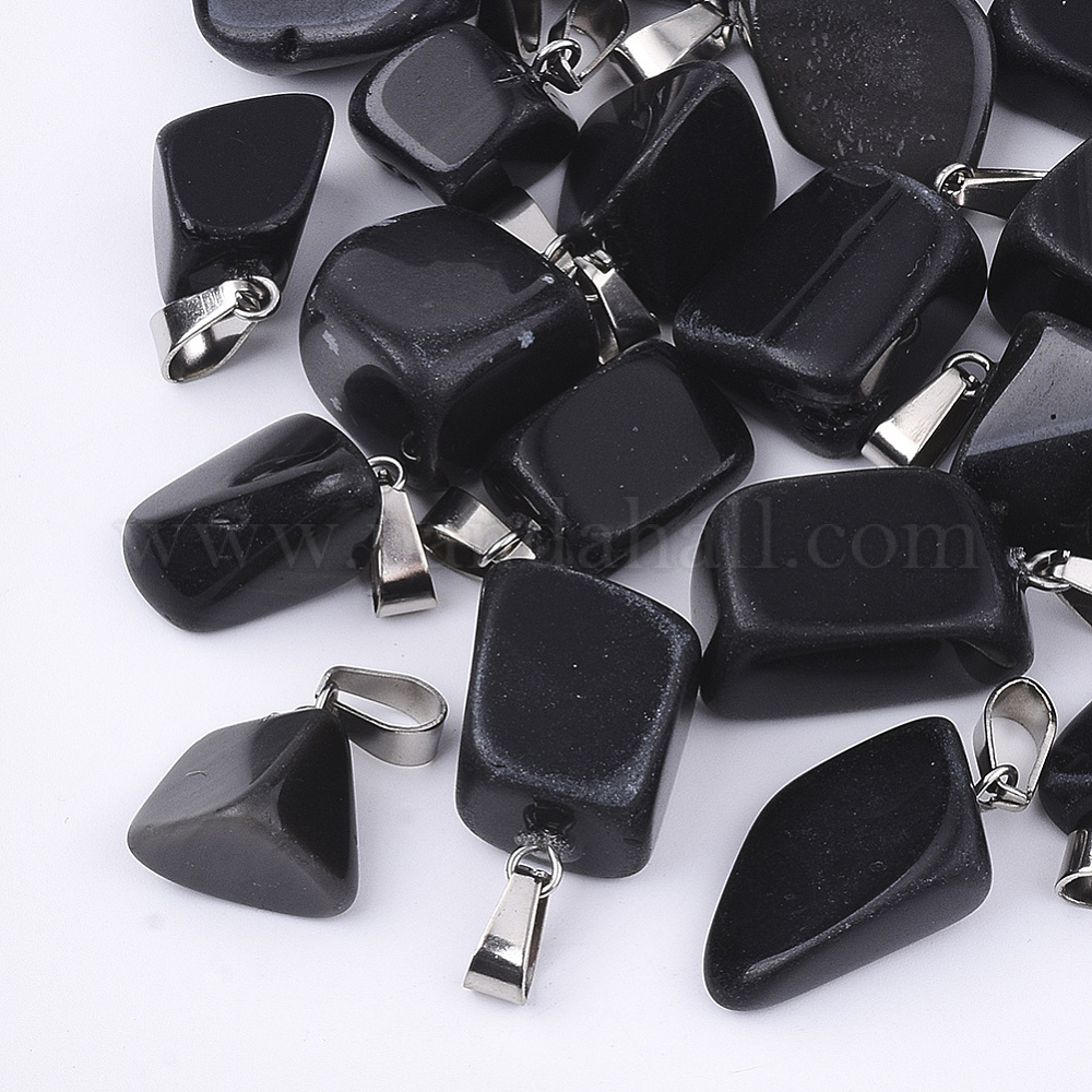 Wholesale Natural Black Stone Pendants