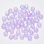 Perles en verre transparentes, étoiles du nord, colorées, 8x8.5x4mm, Trou: 1mm