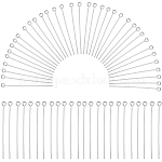 600 шт. Латунный штифт для глаз, без кадмия и без свинца, серебряные, 21 датчик, 40x0.7 мм, отверстие : 2 мм
