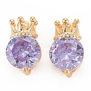 Brass Micro Pave Cubic Zirconia Charms KK-N232-301A