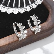 Серьги-кольца из латуни с прозрачным фианитом EJEW-Q014-24P