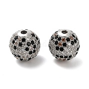 Латунные микро проложить кубического циркония бусы KK-L229-024P
