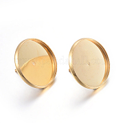 Плоские круглые серьги-гвоздики из нержавеющей стали 304 STAS-I323-6mm-G01