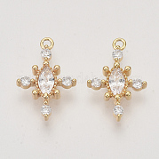 Brass Micro Pave Cubic Zirconia Charms KK-N216-18-NF