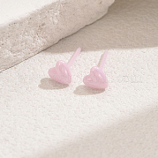 Фарфоровые серьги-гвоздики в форме сердца WG0016-4