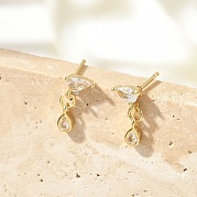 Серьги-гвоздики из циркония EJEW-R016-26G-02