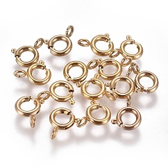 Fermagli ad anello a molla in acciaio inossidabile 304 placcati ioni (ip), oro, 6x1.6mm, Foro: 1.6 mm