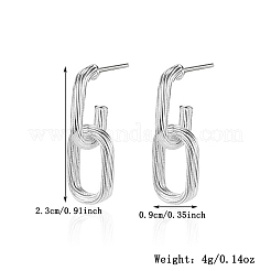Винтажные серьги-гвоздики s925 из стерлингового серебра с закрученными овальными подвесками CB7127