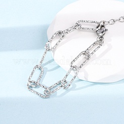 Браслеты-цепочки из нержавеющей стали 304 для женщин и мужчин BJEW-A048-01P